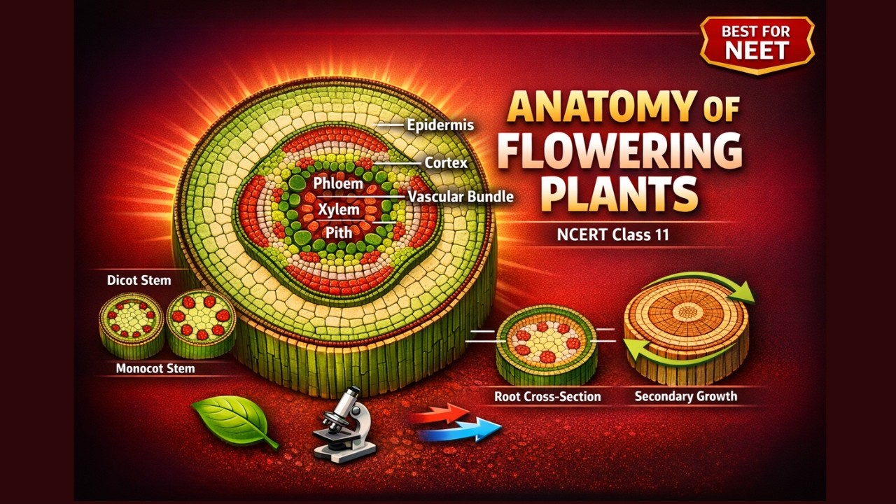 Anatomy of Flowering Plants Class 11th Biology Animated Video Lectures For Neet exam In Delhi NCERT Book CBSE Syllabus Neet Online Coaching