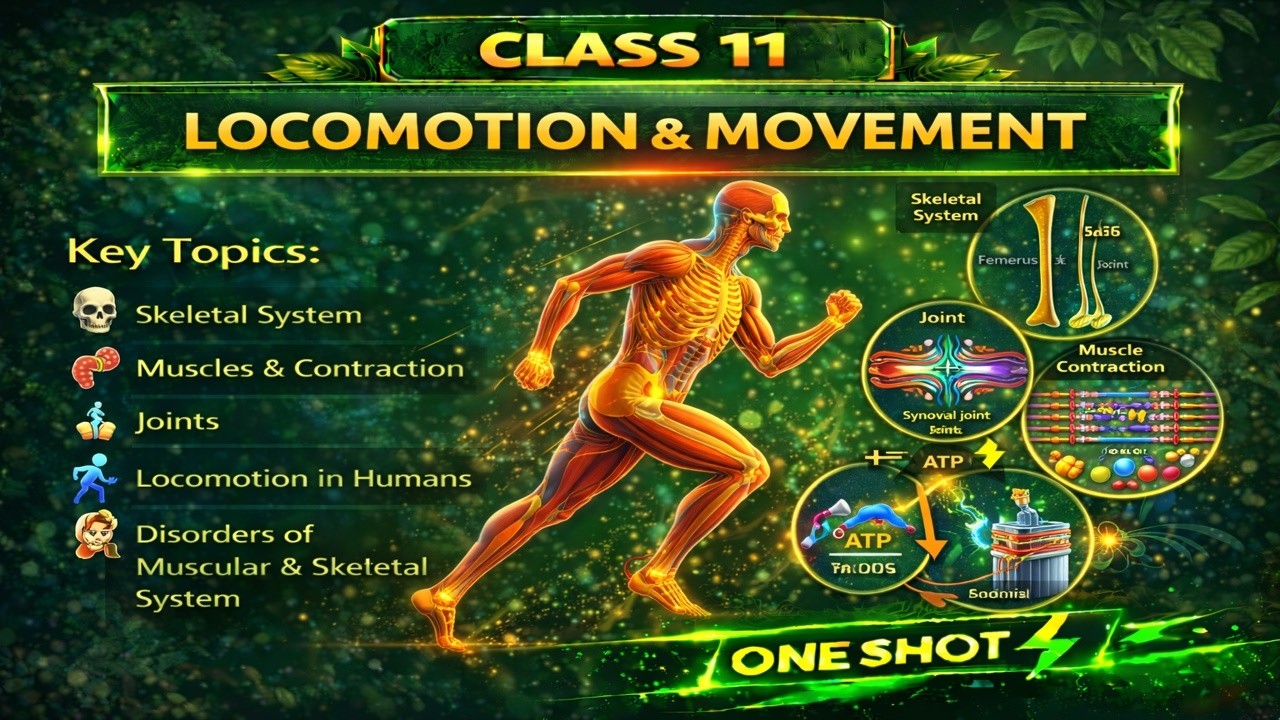 Locomotion and Movement Class 11th Biology Animated Video Lectures For Neet exam In Delhi NCERT Book CBSE Syllabus Neet Online Coaching
