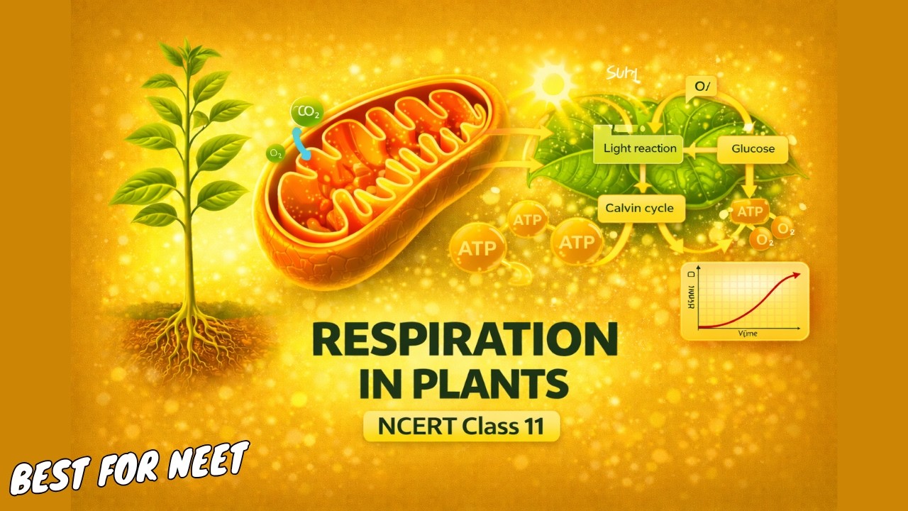 Respiration in plants Class 11th Biology Animated Video Lectures For Neet exam In Delhi NCERT Book CBSE Syllabus Neet Online Coaching