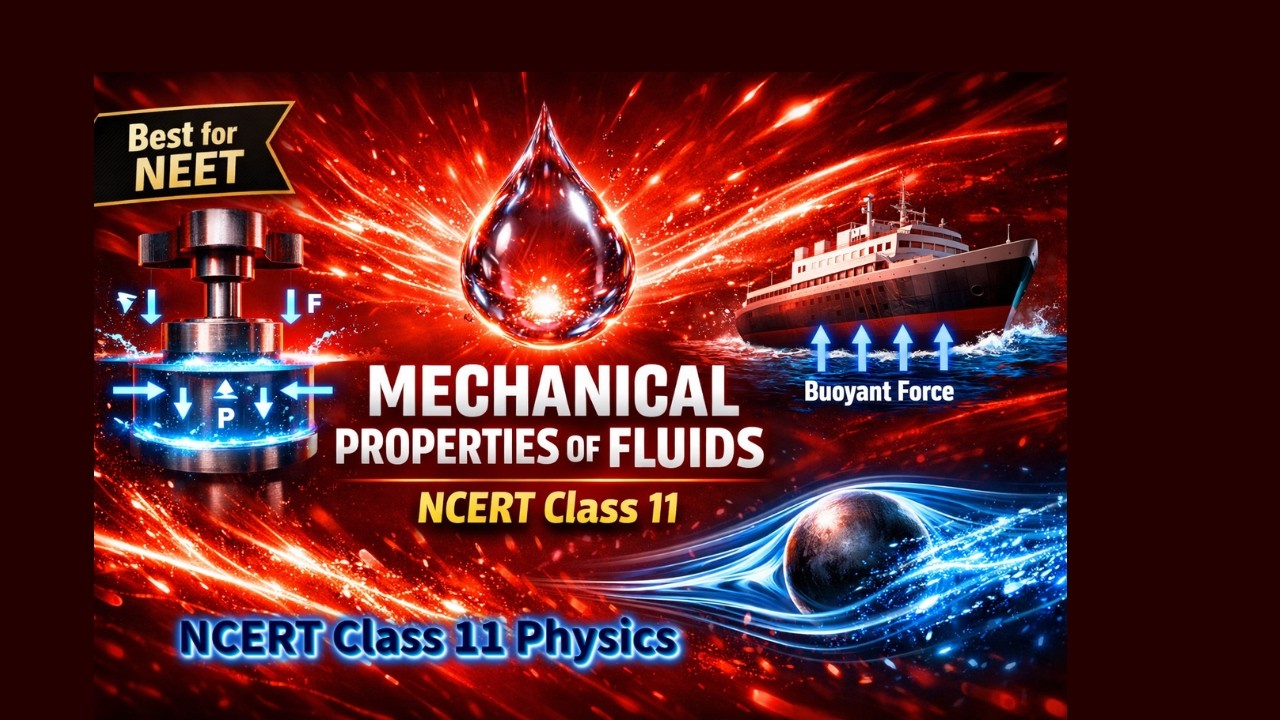Mechanical Properties of Fluids Class 11th Physics Animated Video Lectures For Neet exam In Delhi NCERT Book CBSE Syllabus Updated Course