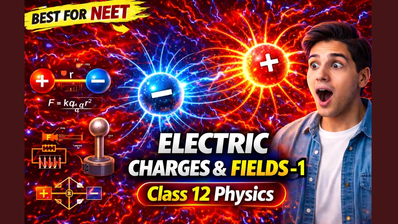 Electric Charges & Fields Class 12th Physics Animated Video Lectures For Neet exam In Delhi NCERT Book CBSE Syllabus Updated Course